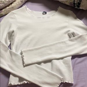 cropped white brandy long sleeve